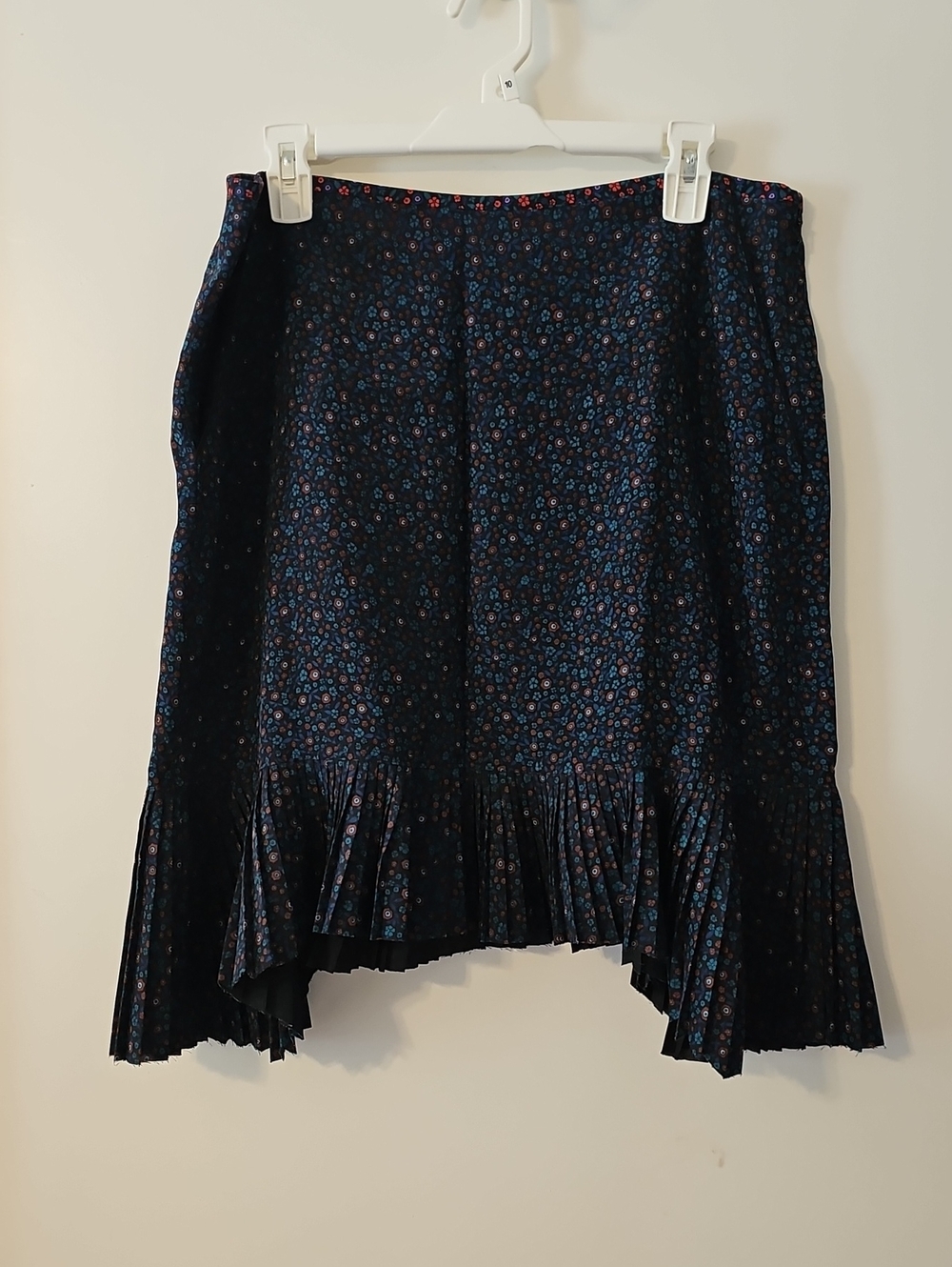 NWT Coach Dark Ditzy Floral Asymmetrical Skirt 100% Silk Size 12